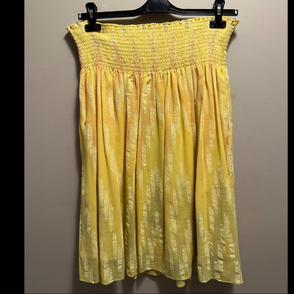 Elastic Waist Yellow Skirt